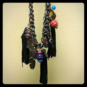 Boho Tassel and charm necklace